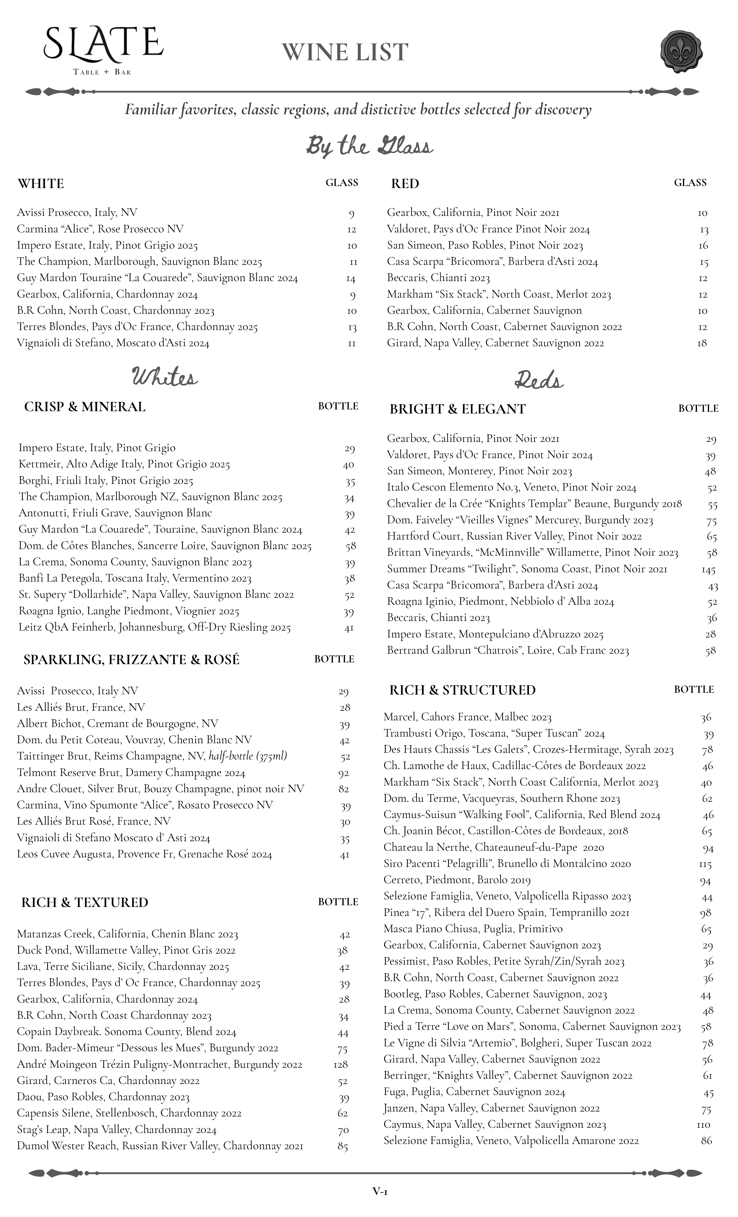 Wine List